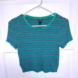 Wild Fable Striped Crop Tee